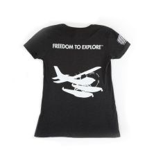 Freedom to Explore Boss 182 Women's Tee in Heather Black