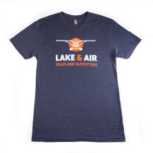 Navy Heather Lake & Air Logo Tee - Large