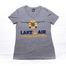 Aluminum Grey V-Neck Lake & Air Logo Tee